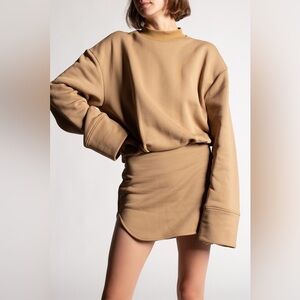 The Attico Oversize dress Tan Camel Beige long Sleeves Size M IT 42 EUC